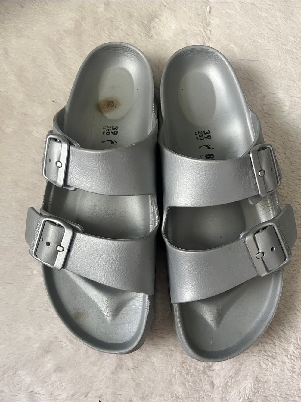 Birkenstock Silver-Gray Slip-On Sandal